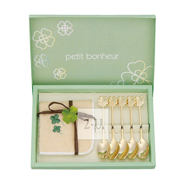 倖運草 咖啡勺 6P 套裝含小毛巾