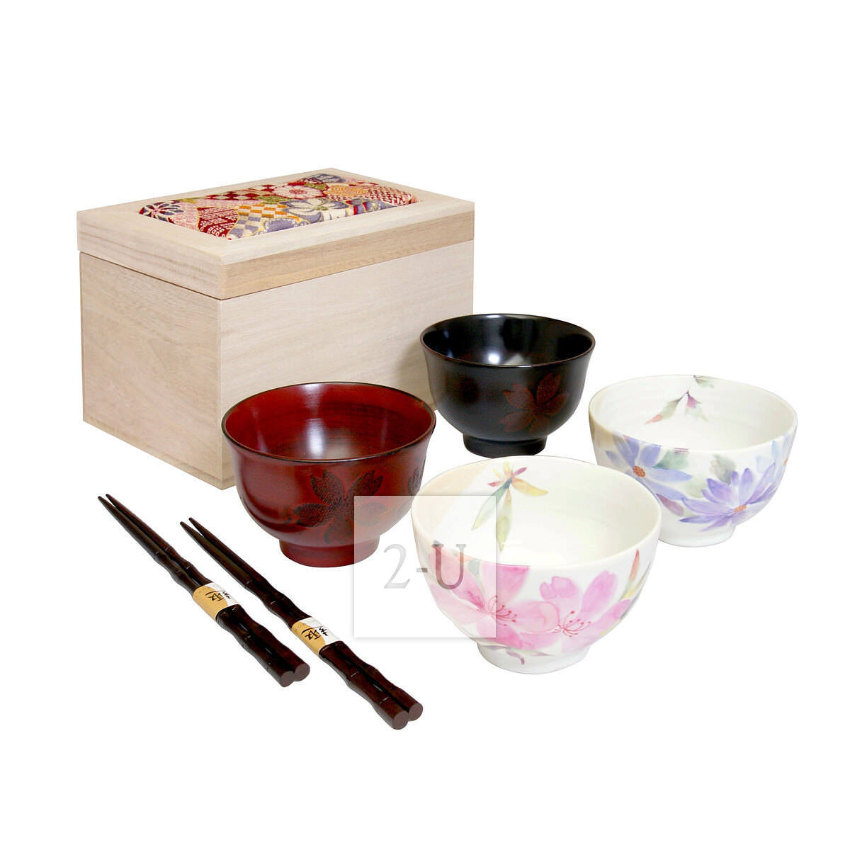 花香 對碗筷子套裝