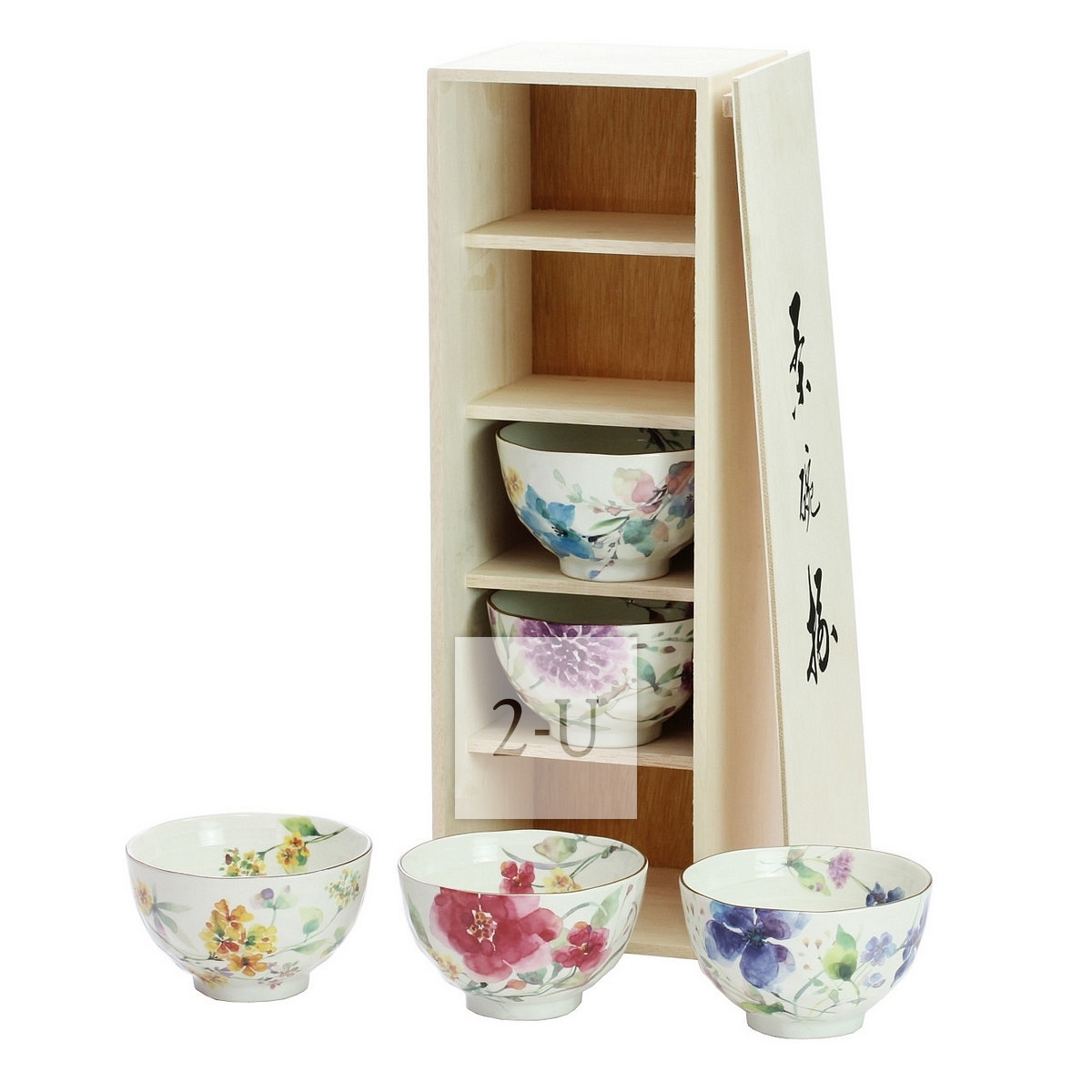 花水綵 飯碗木盒套裝