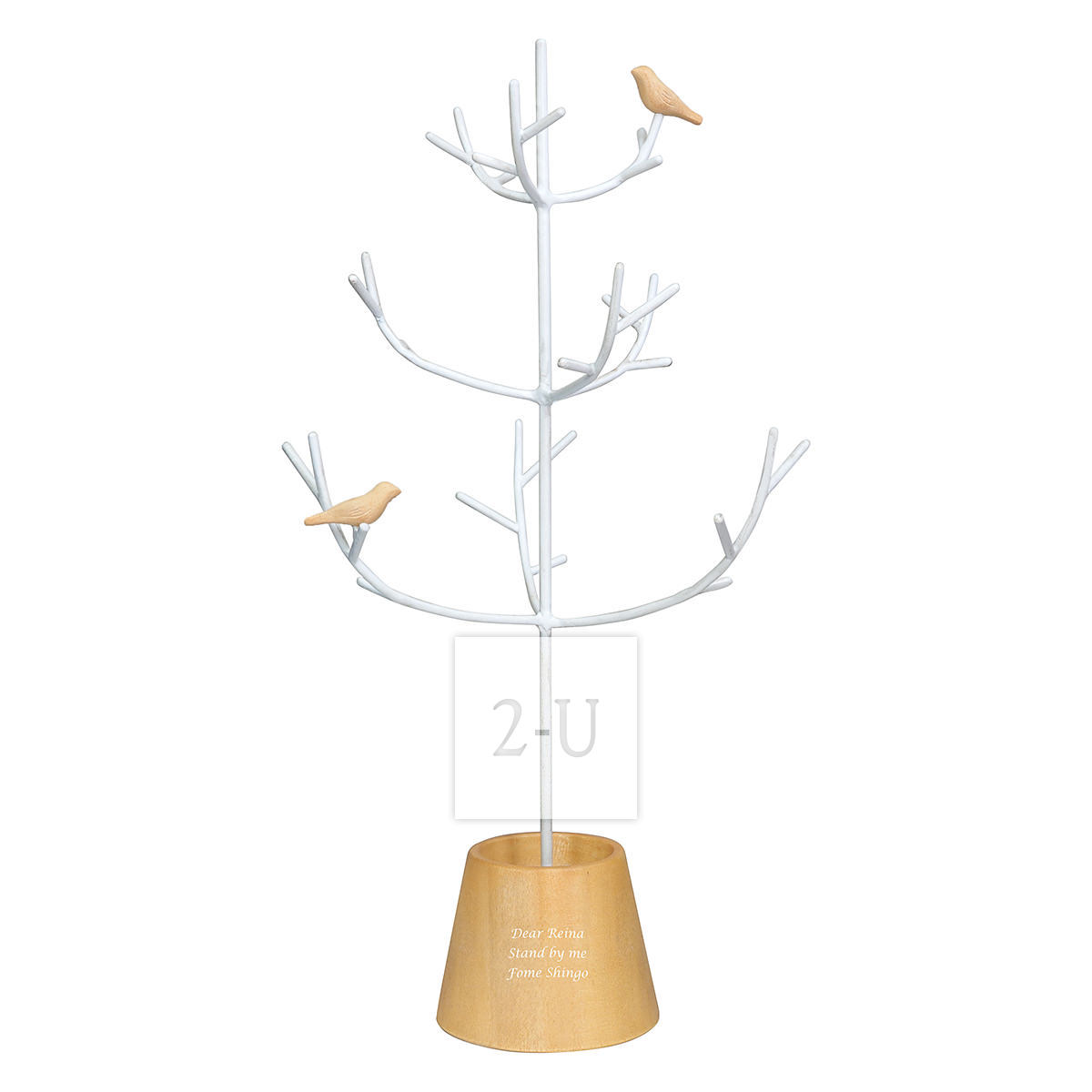 手工製造小鳥樹形首飾收納架首飾樹 原木淺色