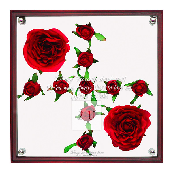 玫瑰花蕾立體畫框 L