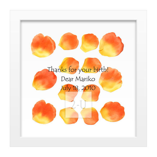 玫瑰花瓣透明框 金黃