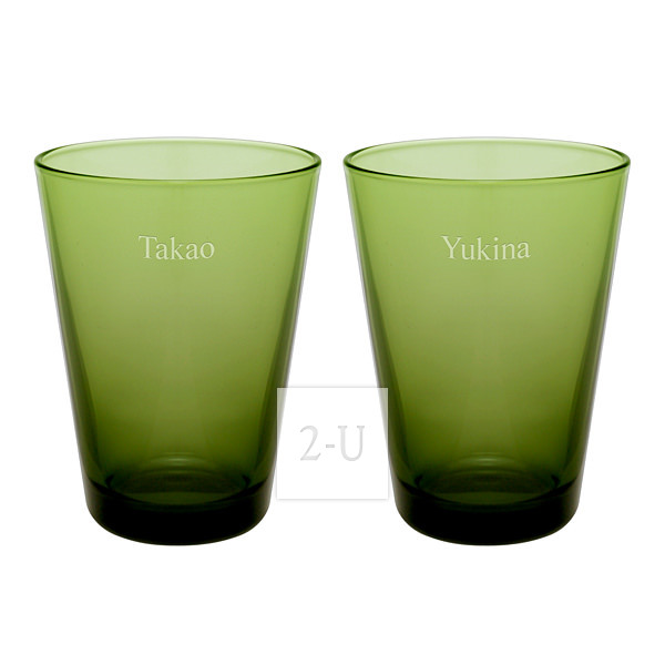 芬蘭伊塔拉 iittala 牌 Kartio 係列苔綠色海波對杯