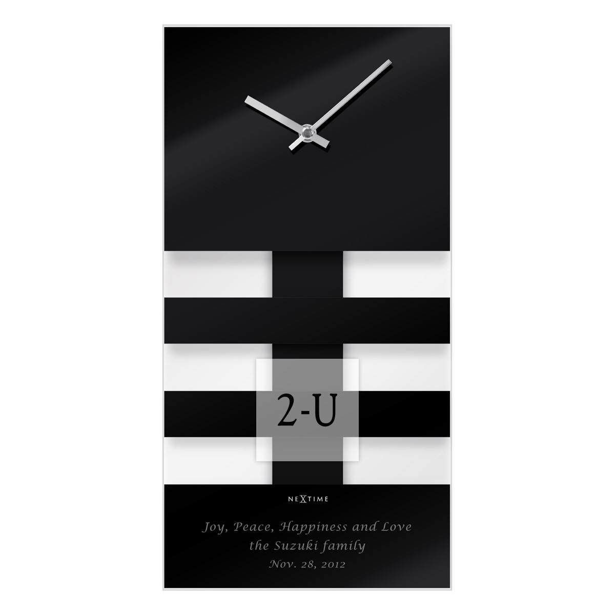 簡約線條掛壁鬧鐘 黑色