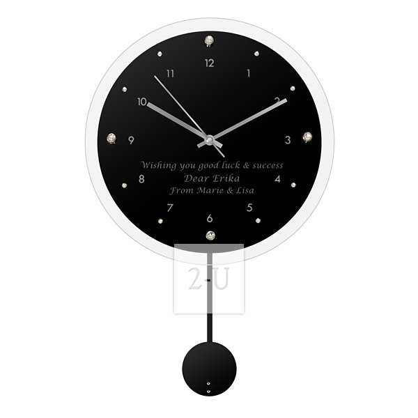 黑色電波圓擺鐘