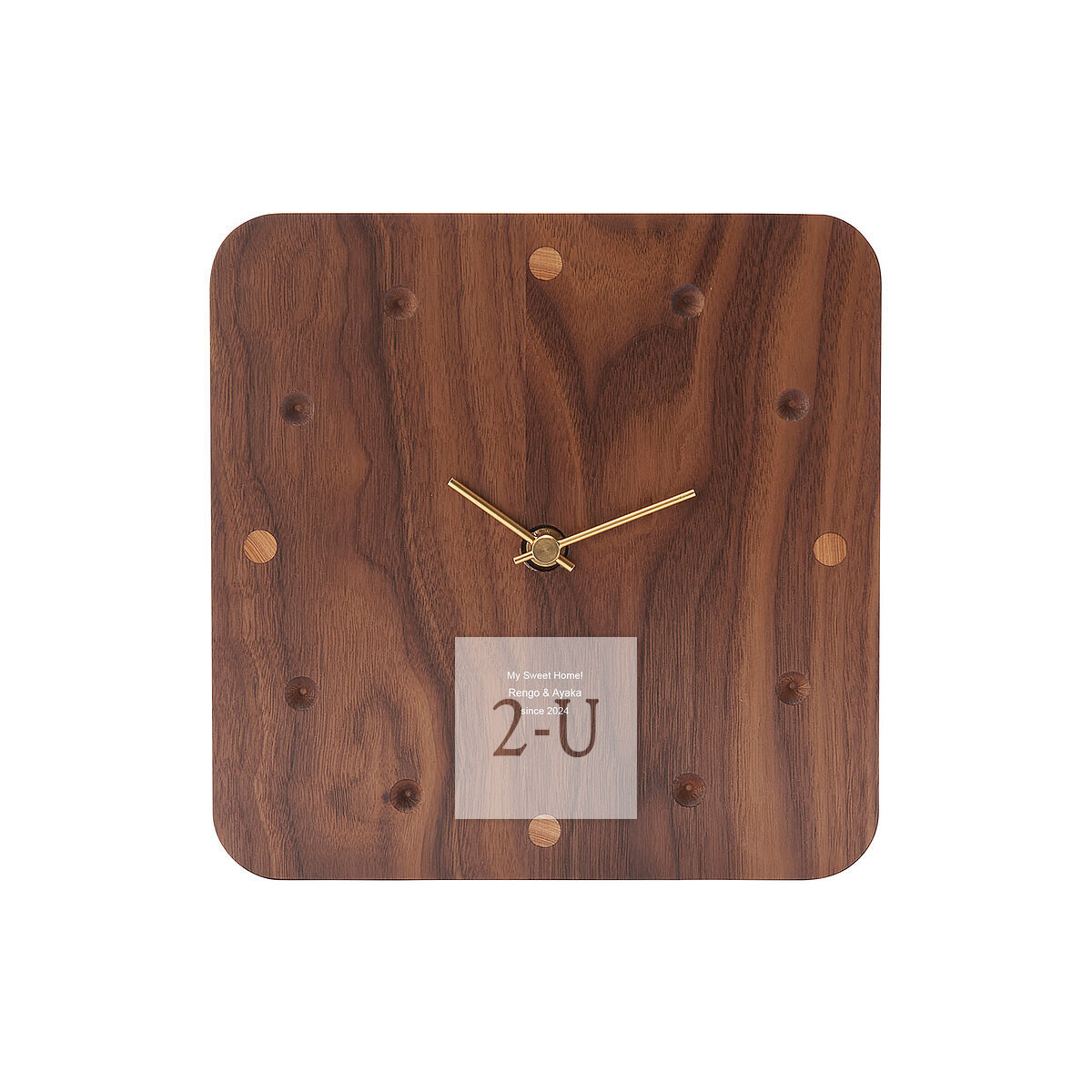 木質座掛兩用鐘 鬍桃木