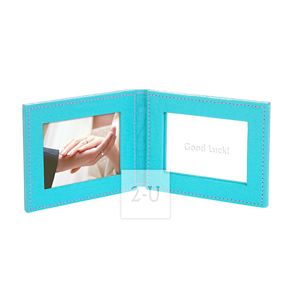 藍色皮夾式化妝鏡