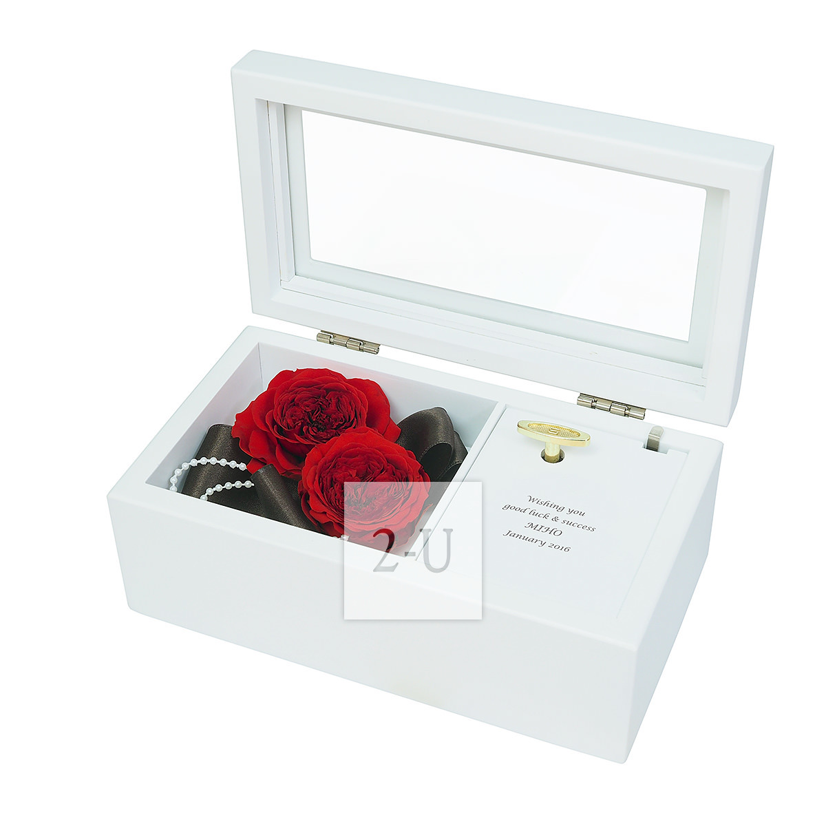 保鮮花音樂盒 大紅玫瑰經典款