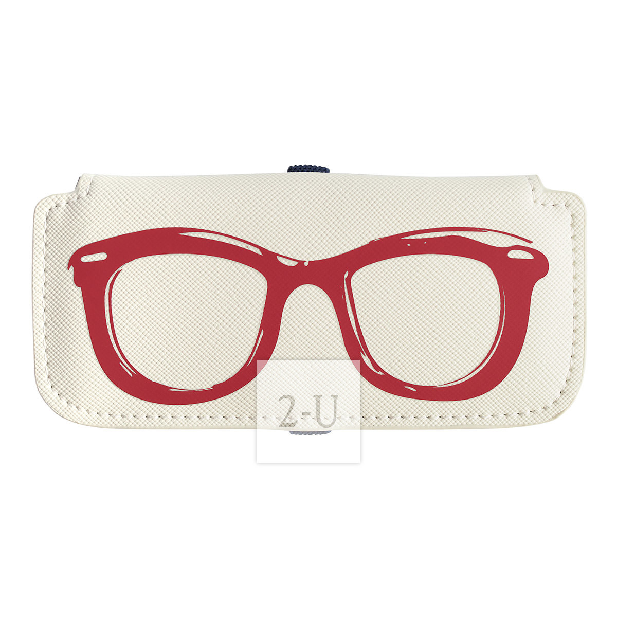 小巧眼鏡盒 白底紅鏡框