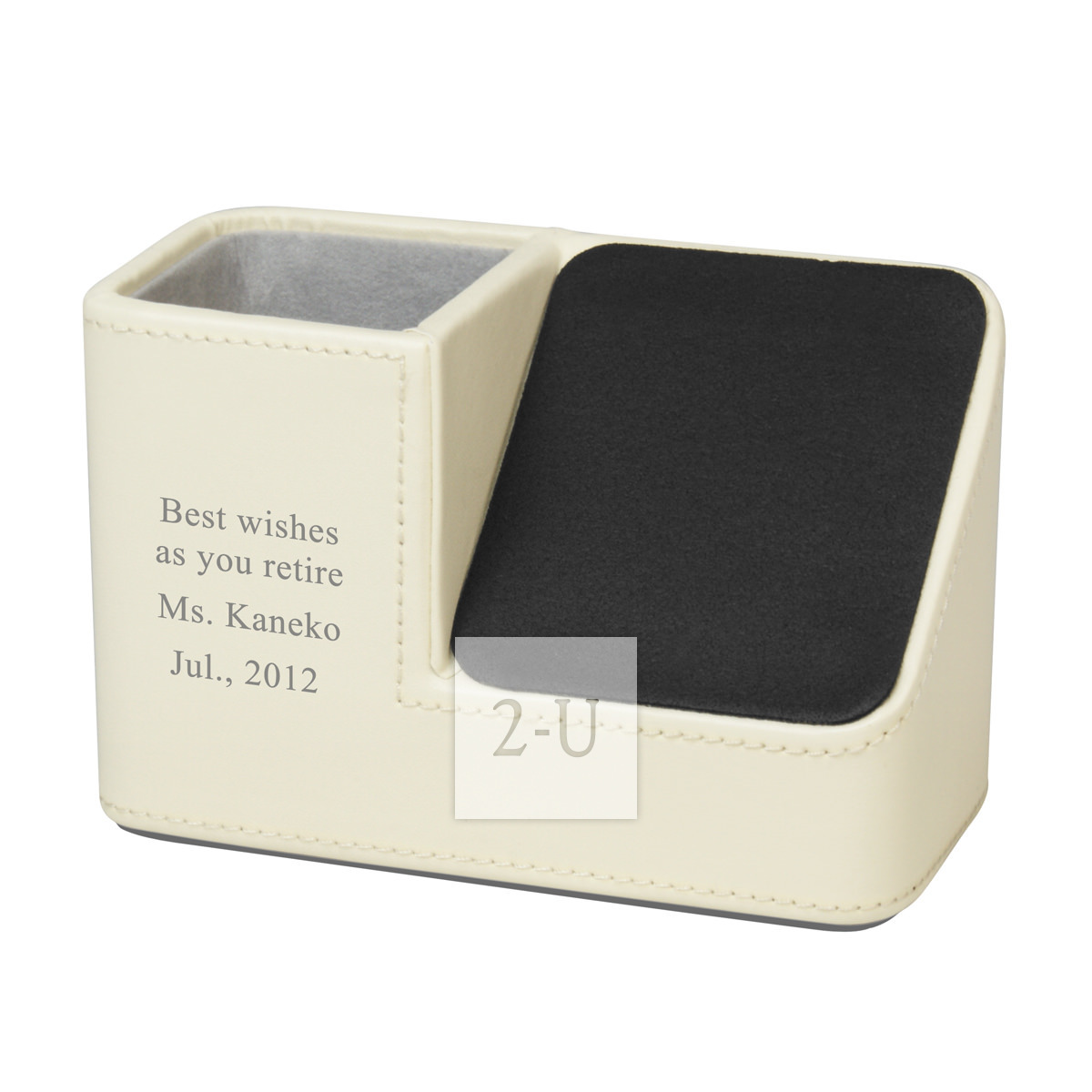 筆筒眼鏡收納盒兼 iPhone 檯手機座 白色