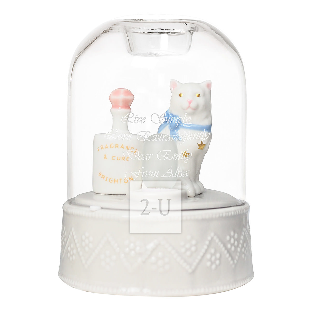 香薰精油燈 香水瓶和貓