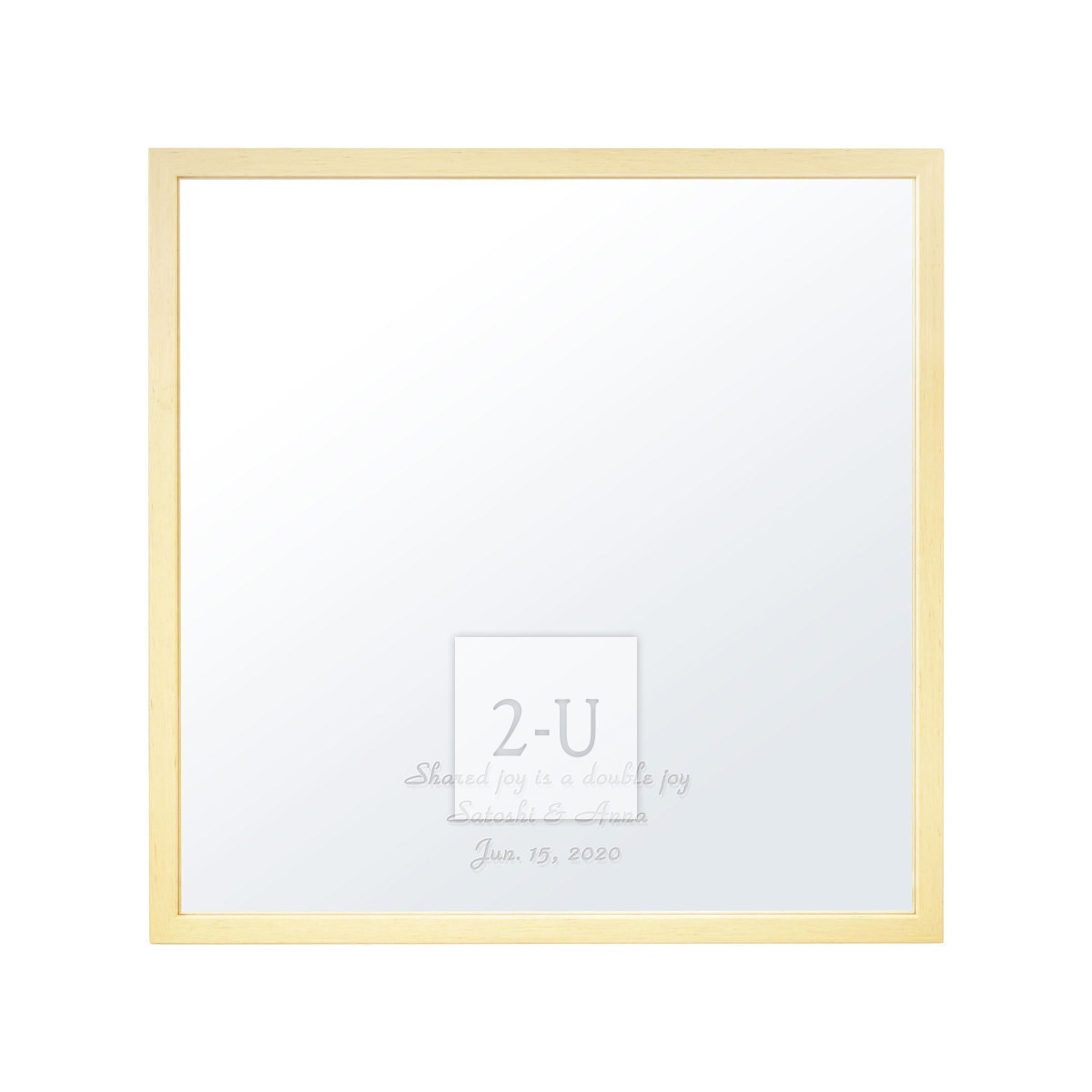 帶磁鐵鏡子 原木色正方形