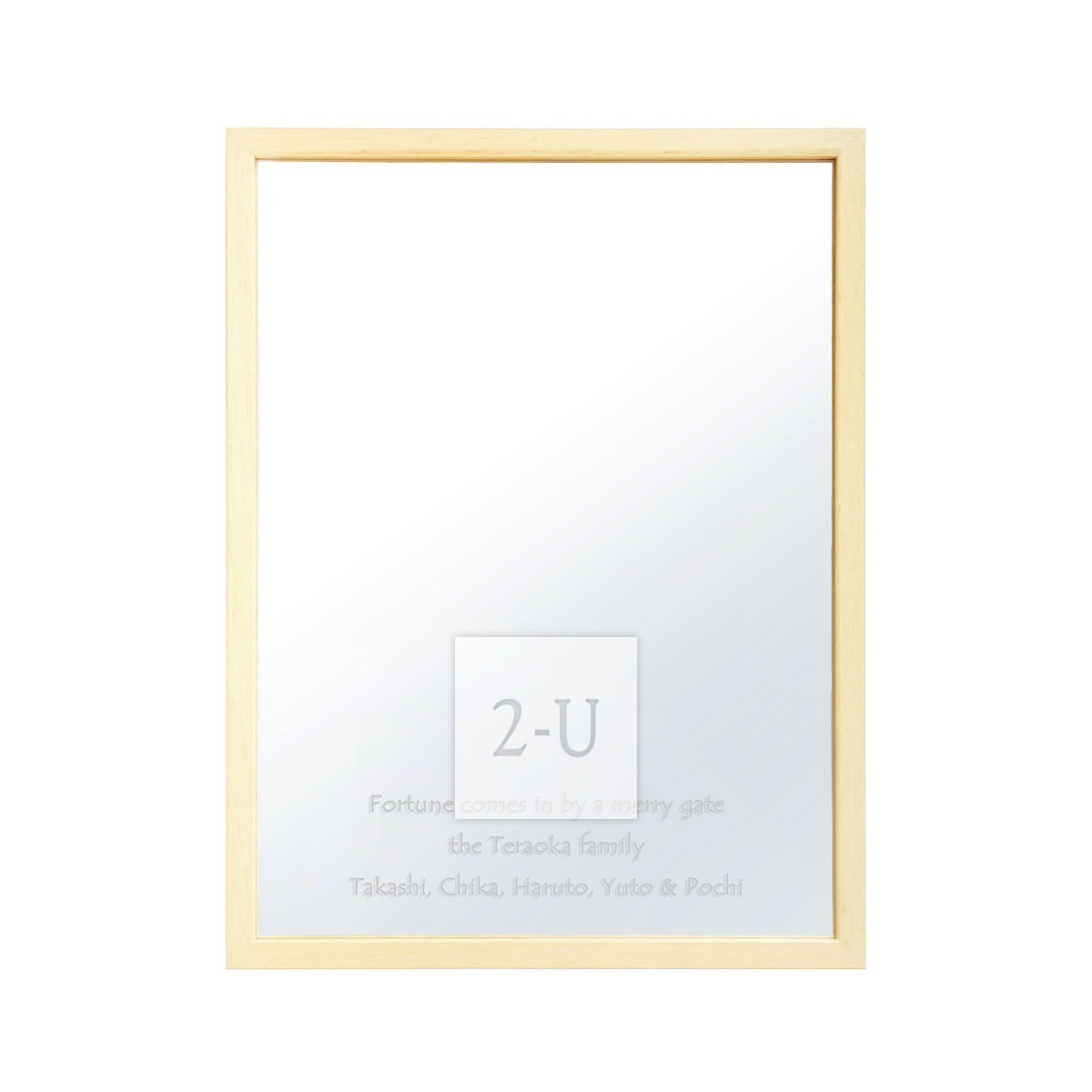 帶磁鐵鏡子 原木色長方形