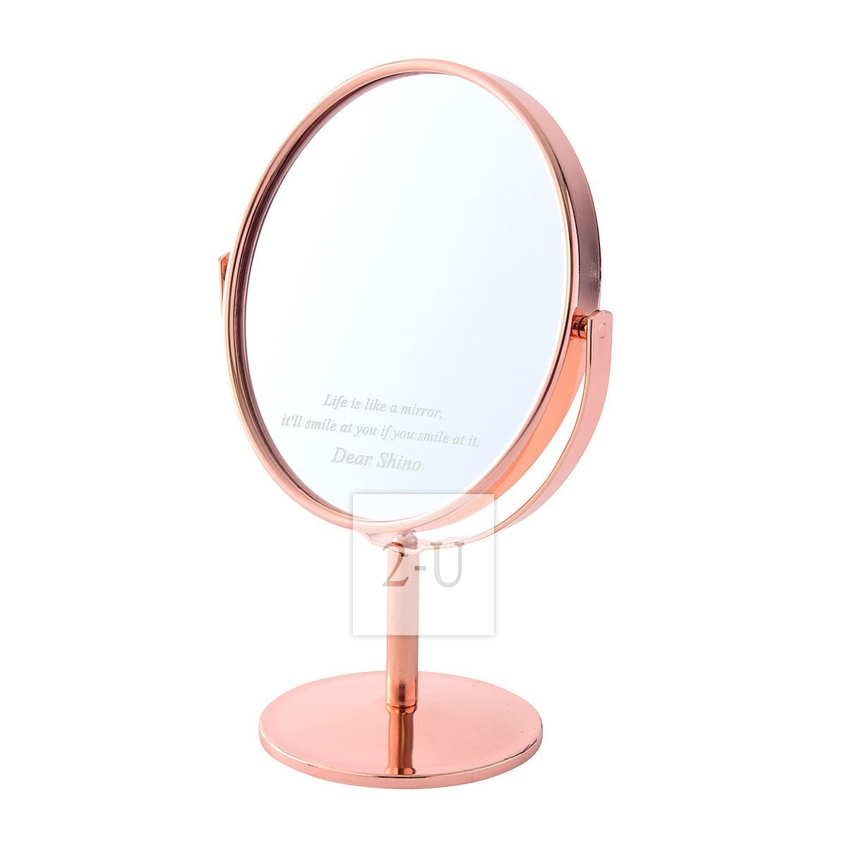 圓形鏡子化妝鏡 粉紅色