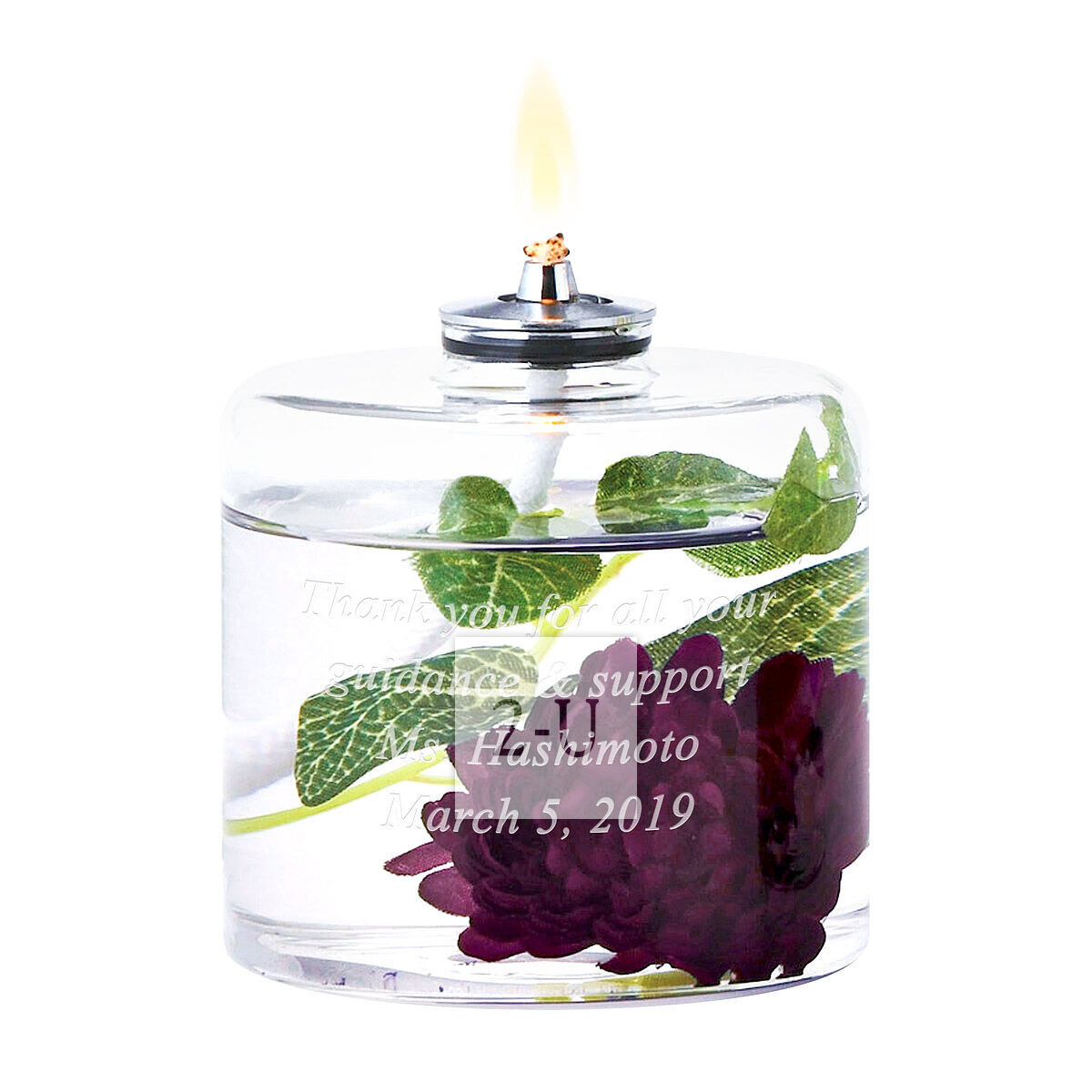 藝朮花卉油燈 浮遊花係列 酒紅色