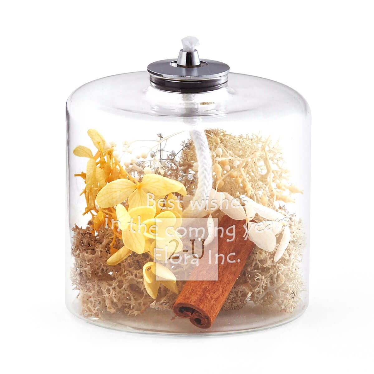 植物花卉油燈 浮遊花係列 黃色