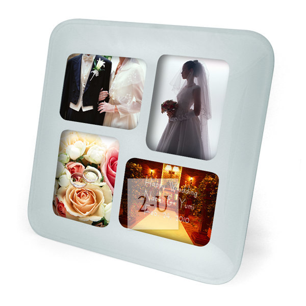 白色玻璃凸面相架 L