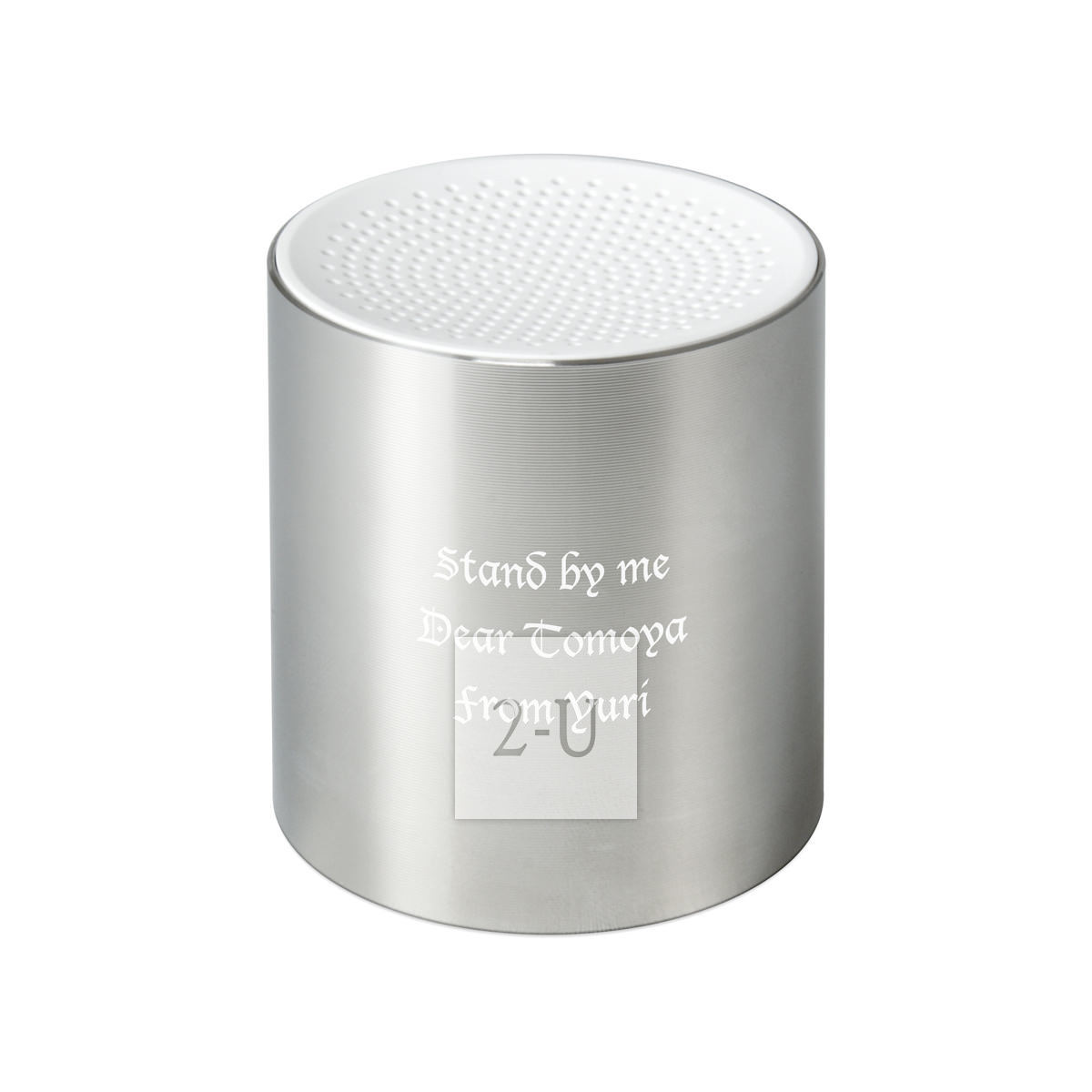 金屬圓柱音響揚聲器 淺銀色