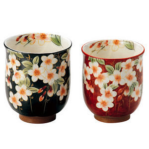 京燒清水燒 垂枝櫻花 對杯