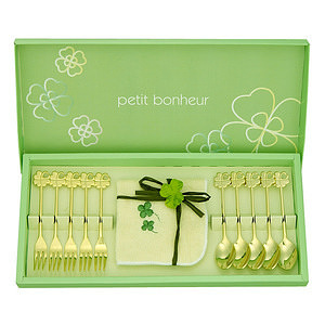 倖運草 咖啡扠勺 11P 套裝含小毛巾