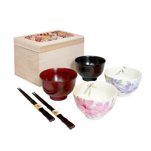 花香 對碗筷子套裝