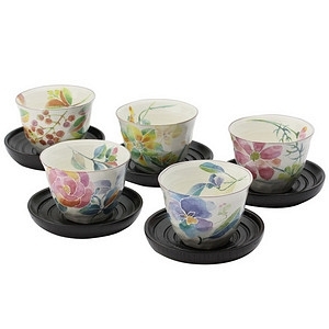 花語 煎茶茶杯茶託套裝