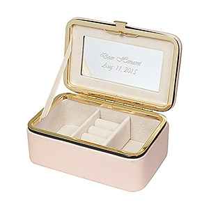 精巧金屬邊首飾盒 粉紅色 S 號