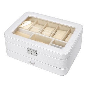 雙層首飾盒手錶盒 白色