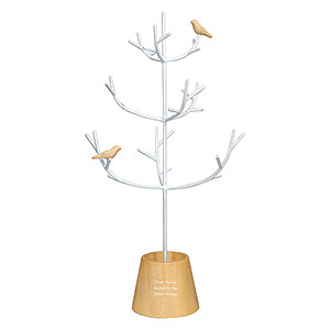 手工製造小鳥樹形首飾收納架首飾樹 原木淺色