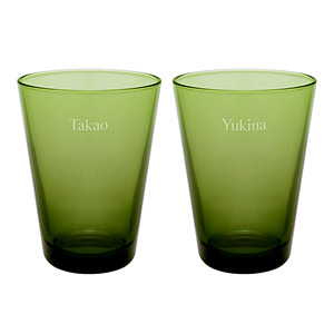 芬蘭伊塔拉 iittala 牌 Kartio 係列苔綠色海波對杯