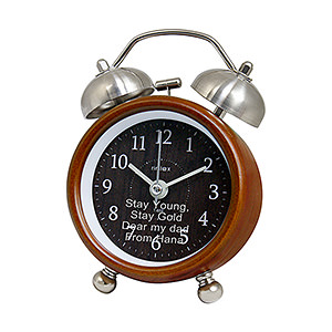 夏洛特木製鬧鈴鬧鐘 棕色