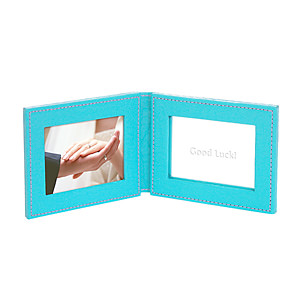 藍色皮夾式化妝鏡