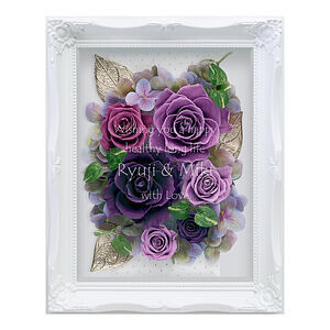 保鮮花花框 紫玫瑰