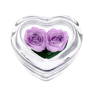 保鮮花 心形 紫玫瑰
