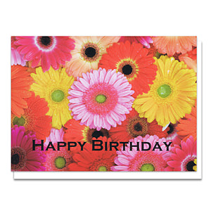 多綵鮮花生日賀卡