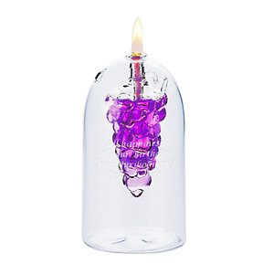 玻璃油燈 紫葡萄