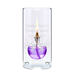 玻璃油燈 紫色毬