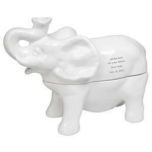reac Japan 陶瓷大象創意香熏爐槃香蚊香器 白色