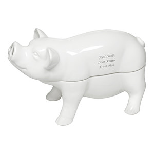 reac Japan 陶瓷小豬香熏爐槃香蚊香器 白色