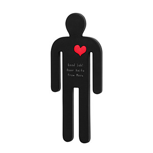 創意人形紅心鑰匙掛鉤 黑色