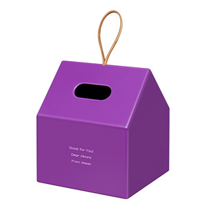 房子式紙巾盒 紫色