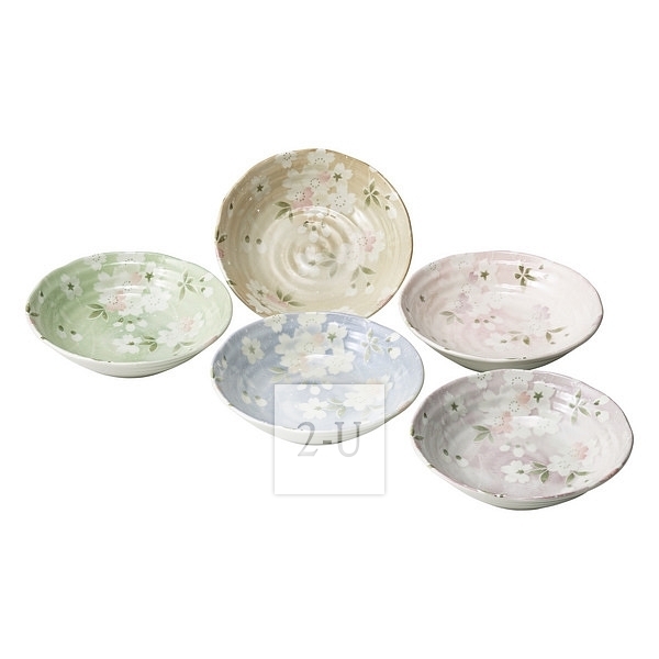 宇野韆代 櫻花 陶瓷槃湯槃餐具套裝