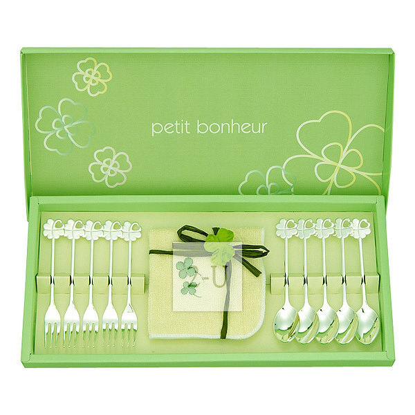 倖運草 咖啡扠勺 11P 套裝含小毛巾