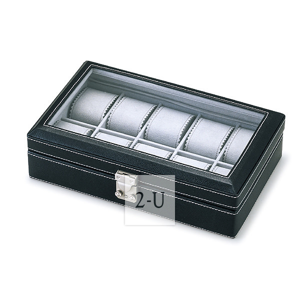 牛皮真皮錶盒 10錶位  黑色