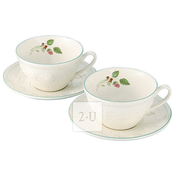 韋奇伍德 Queen's Ware Collection Festivity 陶瓷咖啡對杯杯對碟