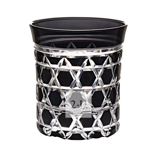 江戶切子 手工刻花酒杯 黑色