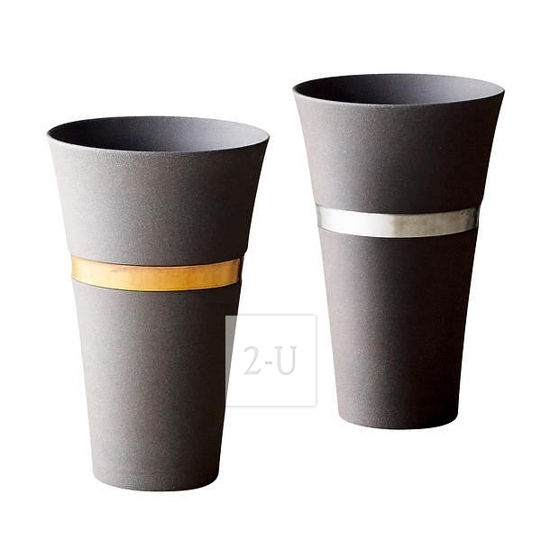J-mode 金銀環粗陶杯情侶對杯伕妻杯
