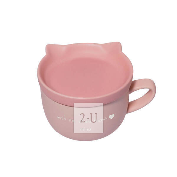 貓咪造型陶瓷杯碟套裝 粉色