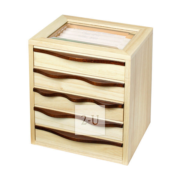 多層木質首飾盒 原木色 S