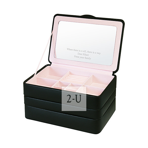 三層首飾盒收納盒 黑色 3L